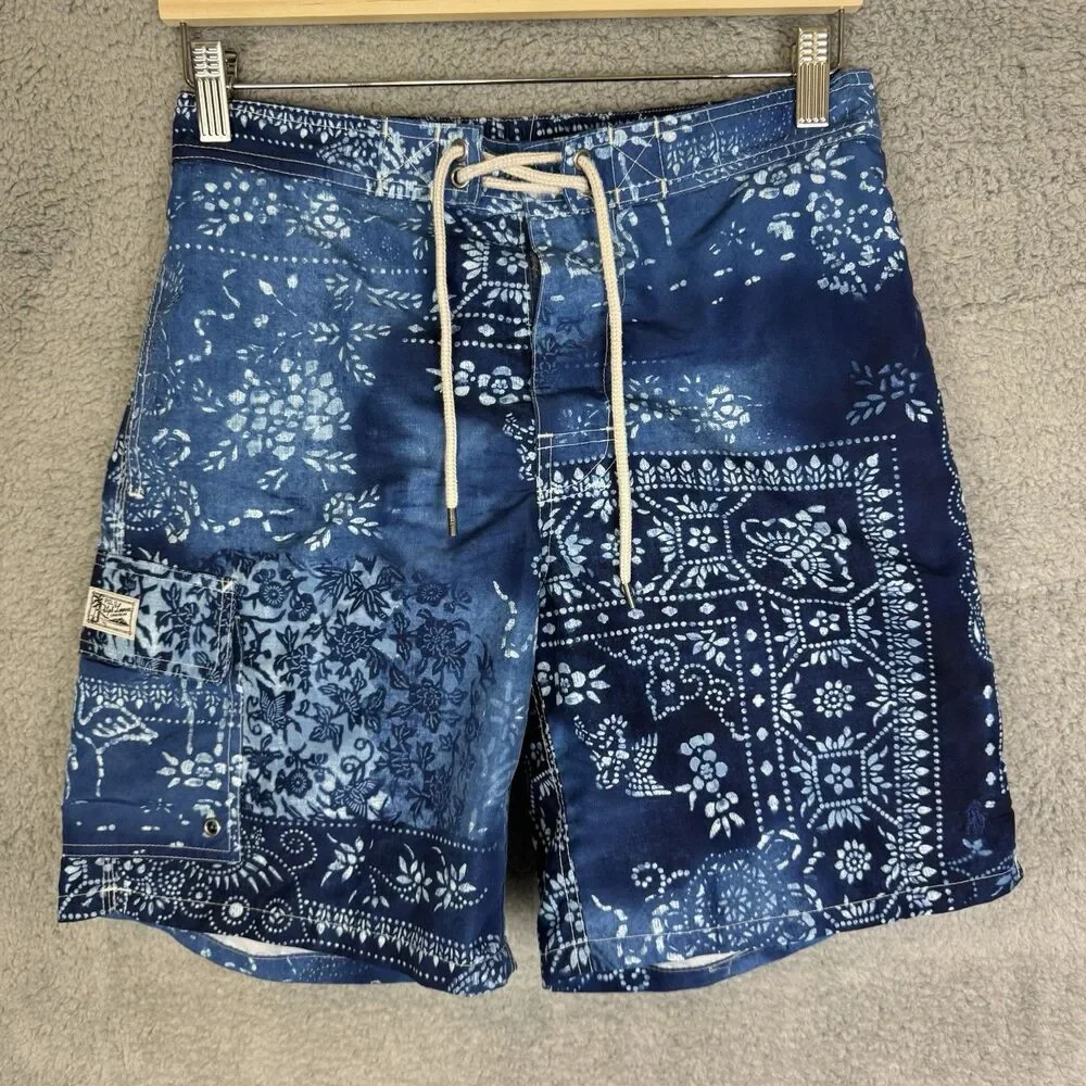 Polo Ralph Lauren Swimwear Mens S Blue Board Shorts Cargo‎ Pocket